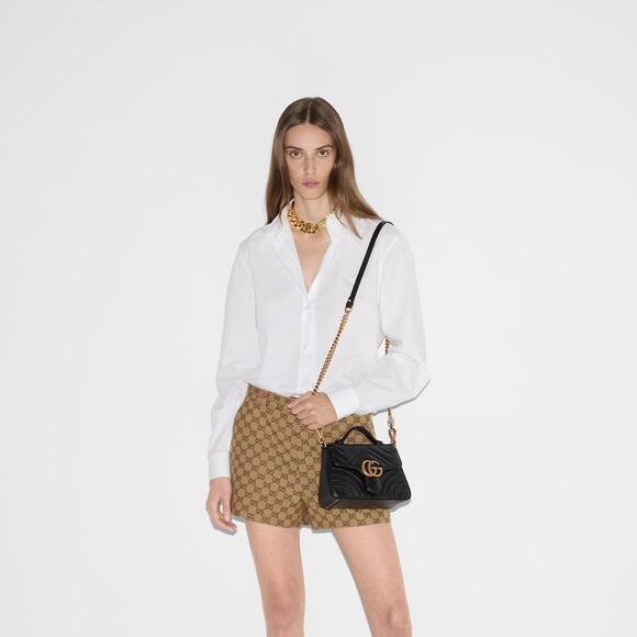 Authentic Gucci Marmont Small Top Handle Bag in Black - Picture 5 of 6